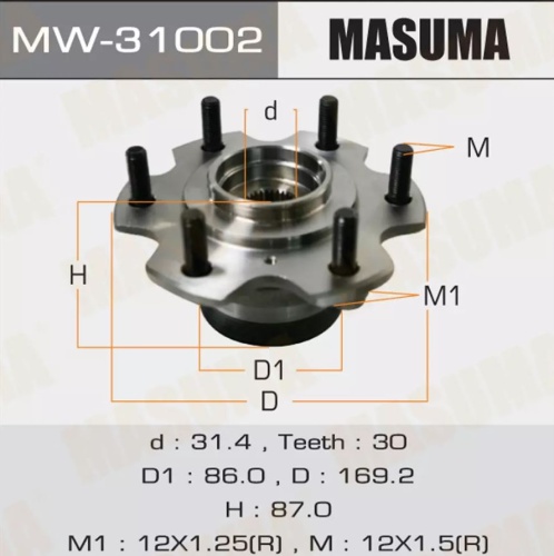 Подшипник ступичный MITSUBISHI PAJERO III/IV пер MASUMA