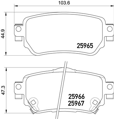 Колодки торм NISSAN QASHQAI J11/T32 задн BREMBO GDB3617