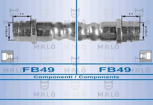 Шланг торм VAG FABIA/OCTAVIA/GOLF IV зад MALO 108127546 (на балку)