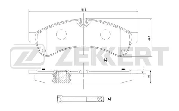 Колодки торм IVECO DAILY 06- задн ZEKKERT GDB1780 (спарка)