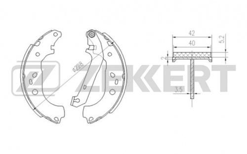 Колодки торм FORD FOCUS II зад бараб ZEKKERT GS8736