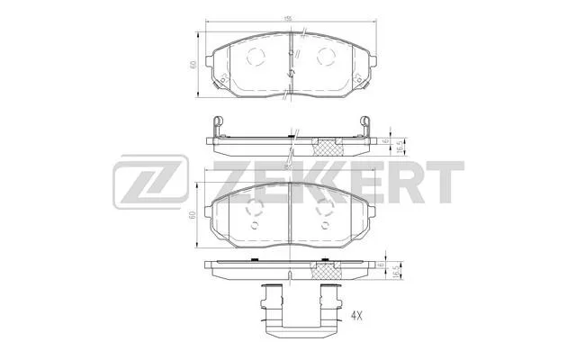 Колодки торм KIA SORENTO 02- пер ZEKKERT GDB3343=SP1153