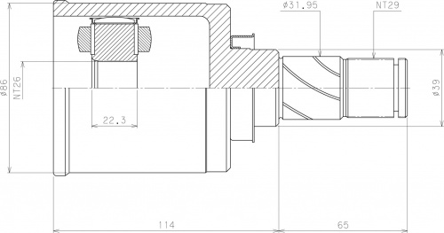 ШРУС NISSAN X-TRAIL T30 внутр лев HDK