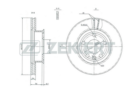 Диск торм VW Т4 90-96 пер 15" вент ZEKKERT (280x24)