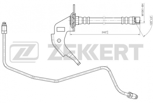 Шланг торм OPEL ASTRA F/G/H/MERIVA задн прав ZEKKERT (бараб)