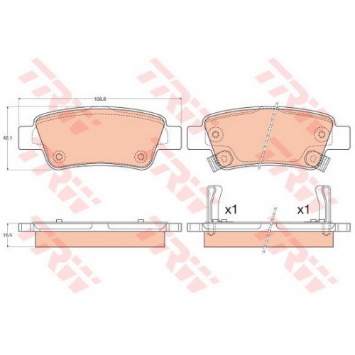 Колодки торм HONDA CR-V III/IV зад TRW (+скобки)