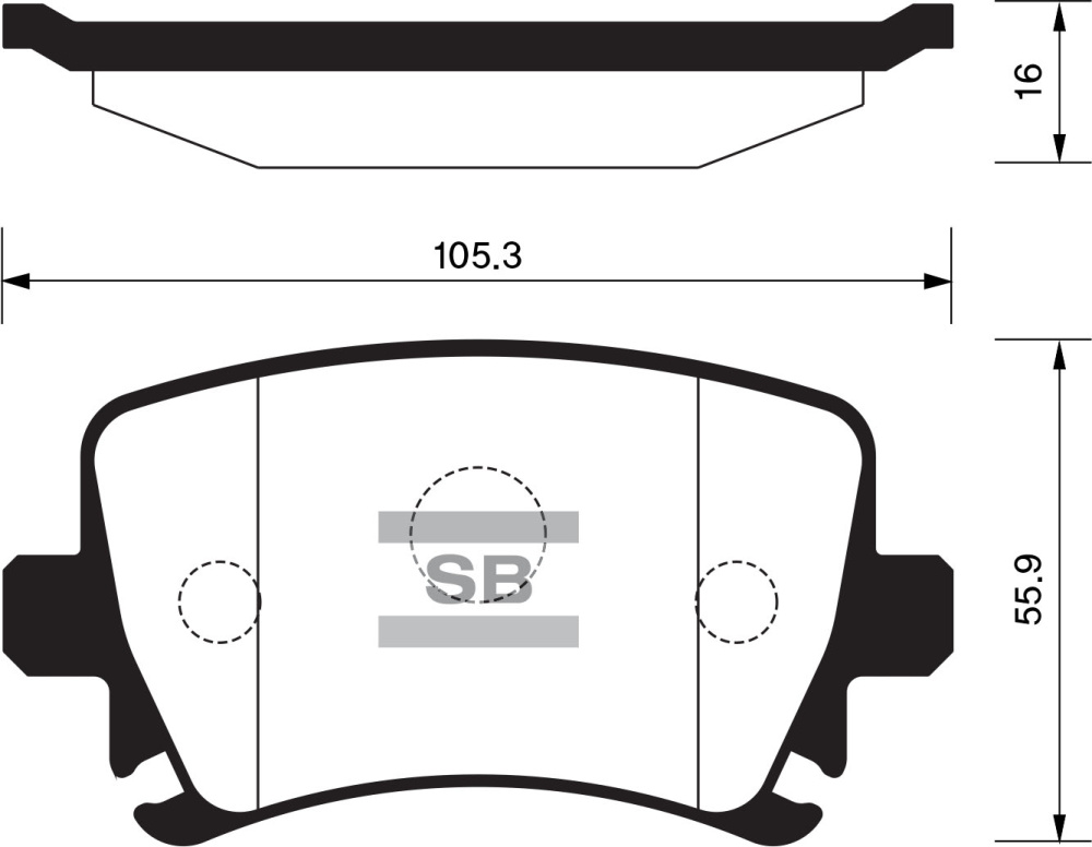 Колодки торм VW PASSAT B6/TIGUAN зад SANGSIN GDB1763=2134200