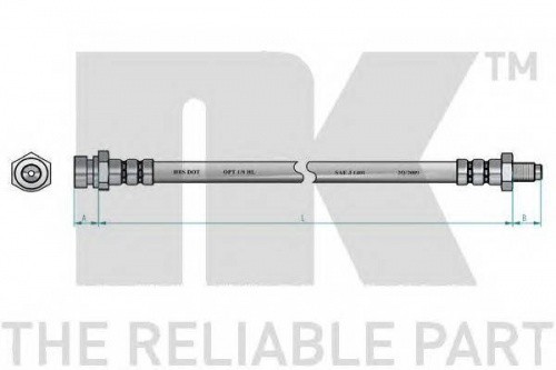 Шланг торм KIA SPECTRA перед STELLOX