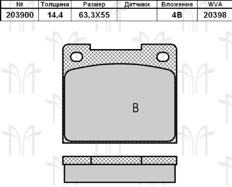 Колодки торм PEUGEOT 305/405 пер RH GDB327=GDB1277