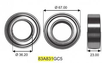 Подшипник подвесной TOYOTA CARINA E KOYO AS-366723