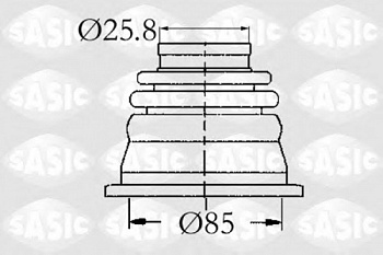 Пыльник ШРУСа RENAULT SYMBOL/LAGUNA II внутр лев SASIC (25.80mm)