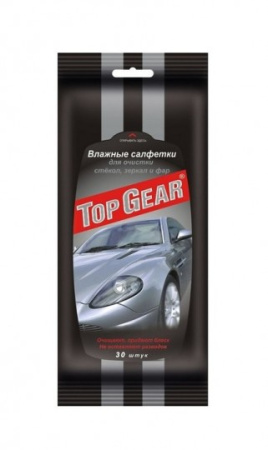 Салфетки TOP GEAR для стекл/фар (30шт)