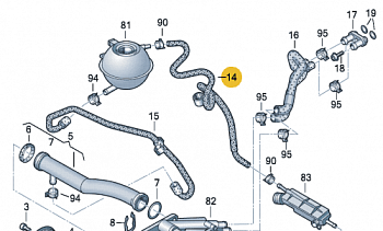 Патрубок ОЖ VAG OE