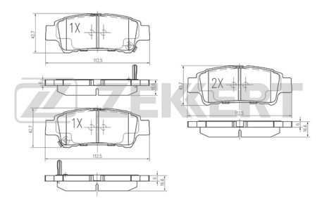 Колодки торм TOYOTA AVENSIS VERSO 02- зад ZEKKERT GDB3249