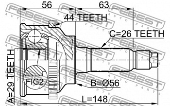 ШРУС MAZDA 323 98-04 наружн HDK 0510-045A44