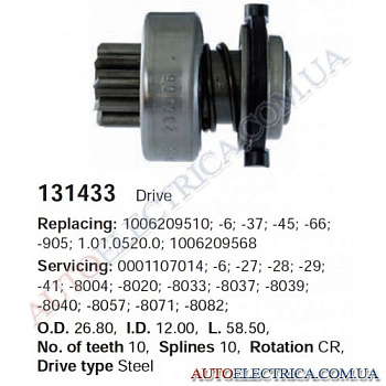 Бендикс стартера BOSCH 0520=1.01.0520.0