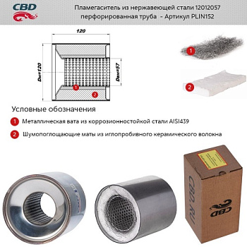 Пламегаситель 120x120 CBD (коллекторный)