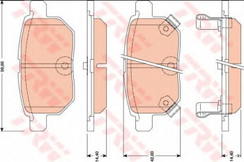 Колодки торм TOYOTA зад TRW GDB3454