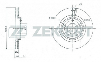 Диск торм NISSAN QASHQAI/T31 пер ZEKKERT DF4964