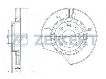 Диск торм DAEWOO NEXIA 16v/OPEL ASTRA/KADETT/VECTRA пер вент ZEKKERT DF1625 (256x24)
