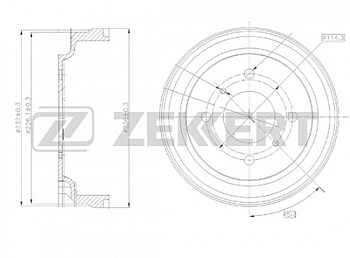 Барабан торм NISSAN ALMERA CLASSIC ZEKKERT 100299