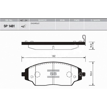 Колодки торм CHEVROLET COBALT/AVEO T300 пер 3й вид SANGSIN GDB3579