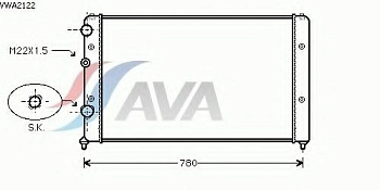 Радиатор ОЖ VW PASSAT 1.6D/1.9D/2.0 AVA