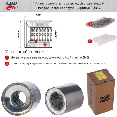 Пламегаситель 120x120 CBD (коллекторный)