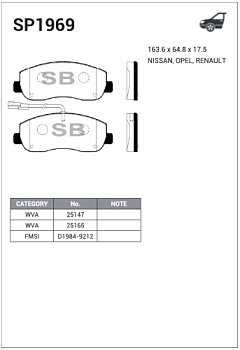 Колодки торм OPEL MOVANO 2010-/RENAULT MASTER 2010- пер SANGSIN GDB1910
