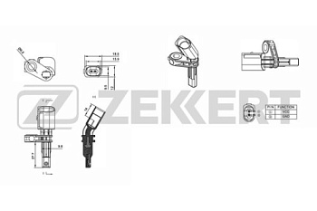 Датчик АБС VW T5 пер/зад лев ZEKKERT