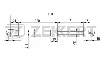 Амортизатор капота SSANGYONG KYRON 05- ZEKKERT