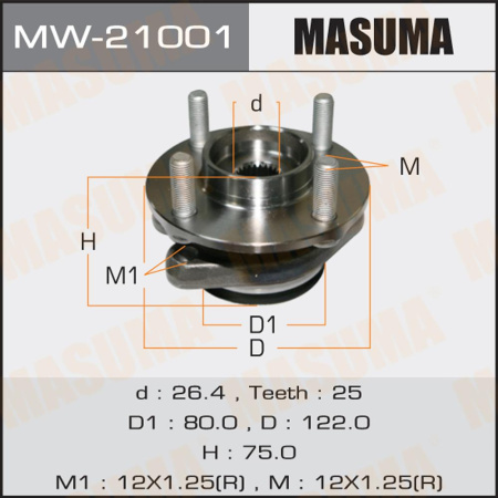 Подшипник ступичный NISSAN TIIDA пер MASUMA (по вин)