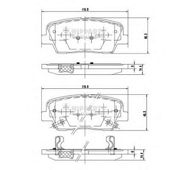 Колодки торм KIA SORENTO 08- зад KASHIYAMA GDB3499=SP1247 (с пластинами)
