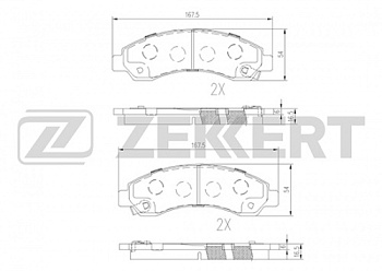 Колодки торм GW HOVER пер ZEKKERT