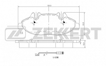 Колодки торм MB VITO 03- пер ZEKKERT GDB1600