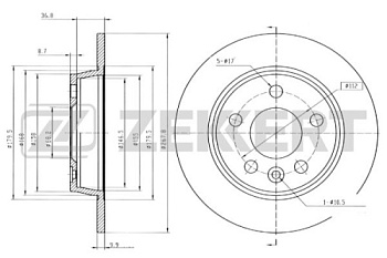 Диск торм VW SHARAN/GALAXY задн ZEKKERT DF2777