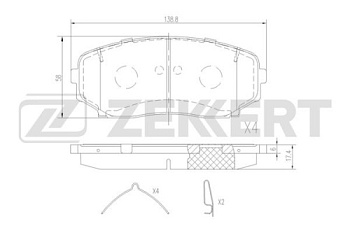 Колодки торм MAZDA CX-7/MITSUBISHI PAJERO SPORT III 15- пер ZEKKERT с оверстиями GDB3471