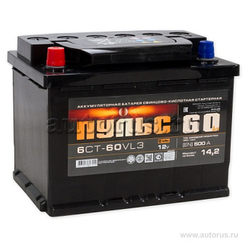 АКБ 60Ah 510A -+ ПУЛЬС (242x175x190) VESTA