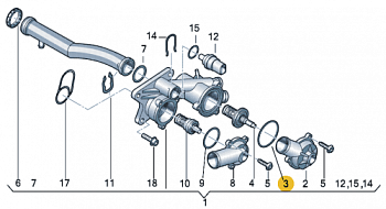 Кольцо уплотнит термостата VAG OE