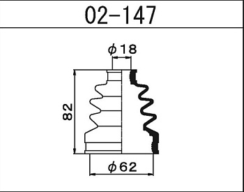 Пыльник ШРУСа КВАДРО MARUICHI (18x60x82) YAMAHA GRIZZLY внутр