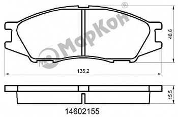 Колодки торм NISSAN ALMERA CLASSIC пер МАРКОН GDB7043=D1233M=2112302=SP1156 (+41080-95F0A)