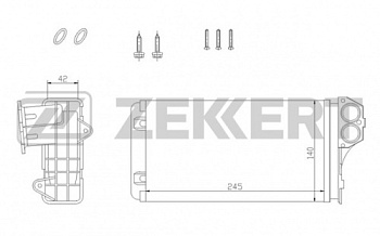 Радиатор отопителя PEUGEOT 206 ZEKKERT