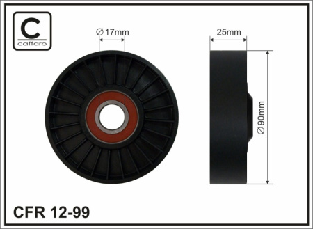 Ролик привод OPEL CAFFARO (отдельно ролик/90x25mm)