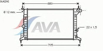Радиатор ОЖ OPEL VECTRA B -AC AVA OL2242=731525=630681