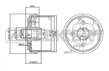 Барабан торм DAEWOO MATIZ ZEKKERT (НЕ ЗАКАЗЫВАТЬ/ПРОВАЛ ШПИЛЕК)