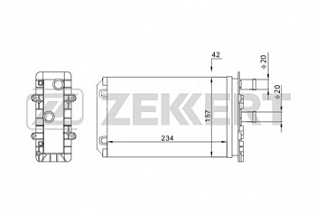 Радиатор отопителя VW T4 (вторая печка) ZEKKERT 36407=VW6239