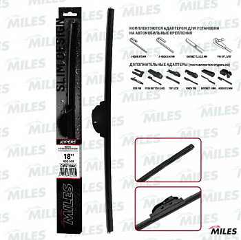 Щетка ст/очист 480mm MILES (бескаркас+универсальный крепеж)