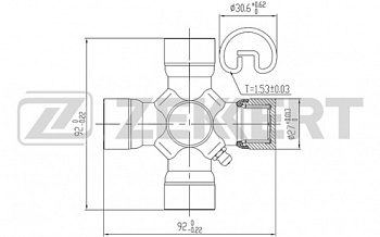 Крестовина кардана 27x92 ZEKKERT (BT-50/RANGER/PATHFINDER зад)