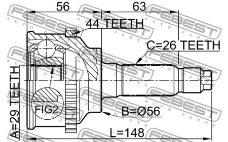 ШРУС MAZDA 323 98-04 наружн HDK 0510-045A44