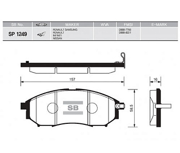 Колодки торм NISSAN PATHFINDER/NAVARA/QASHAQAI +2 пер SANGSIN GDB3392=285214